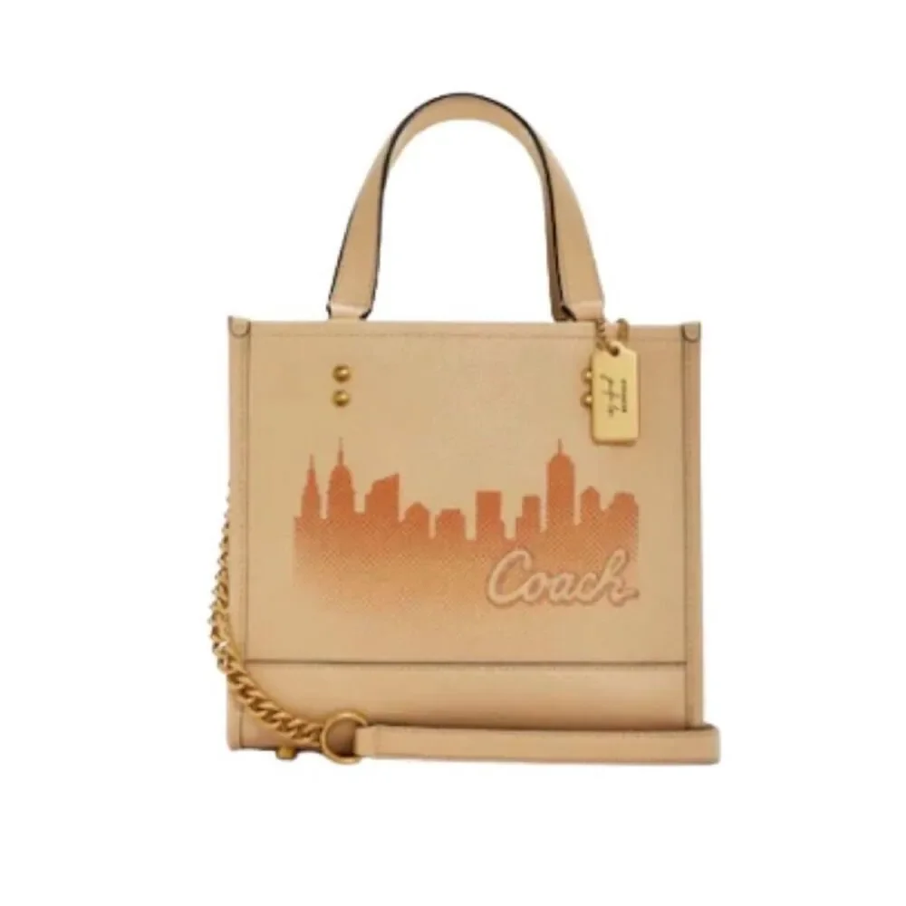 🔥🎁NWT! Coach X Jennifer Lopez Dempsey Tote 22 with New York Skyline C6494